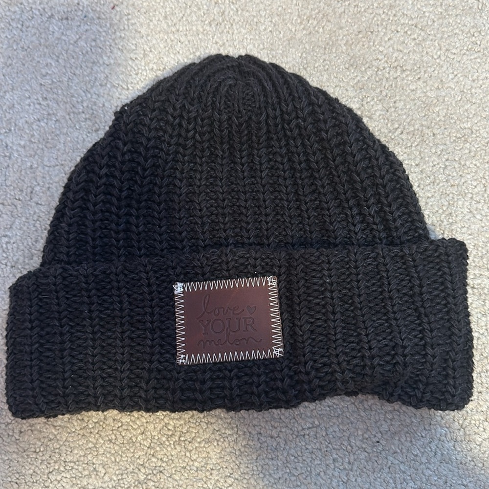 ‘love your melon’ plain black beanie